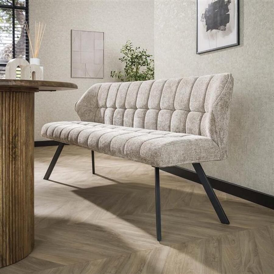 Hoyz Collection Eetkamerbank Raster Rich Zandkleur