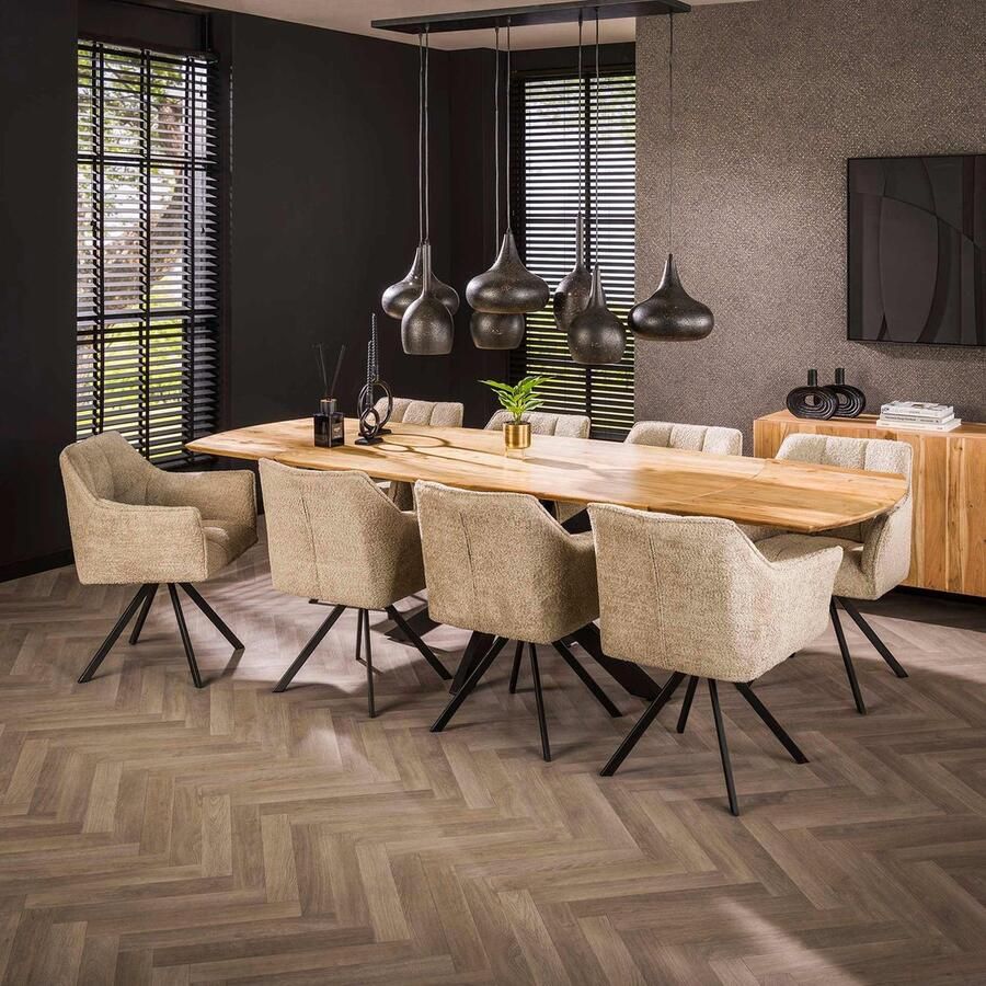 Bold Living Eettafel Brussel Uitschuifbaar Naturel Acaciahout