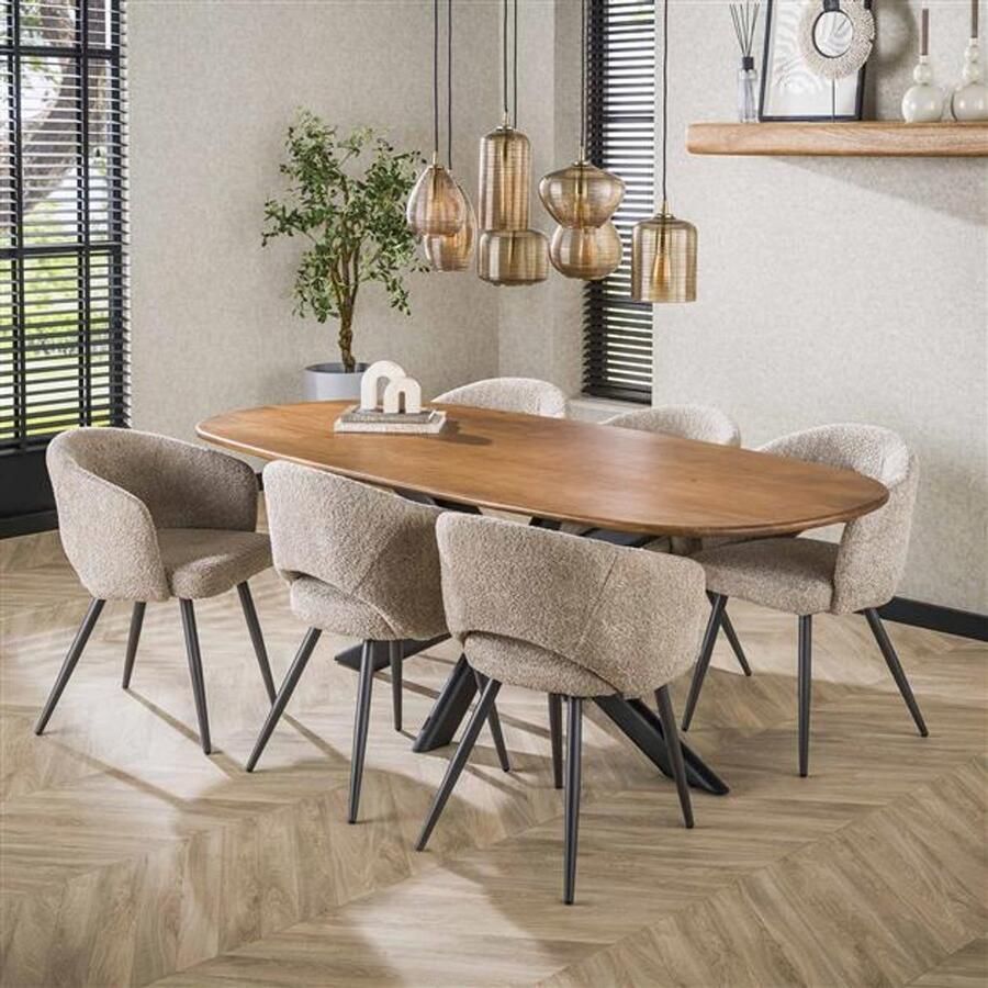 Bold Living Eettafel Cliff Mangohout Naturel 180cm