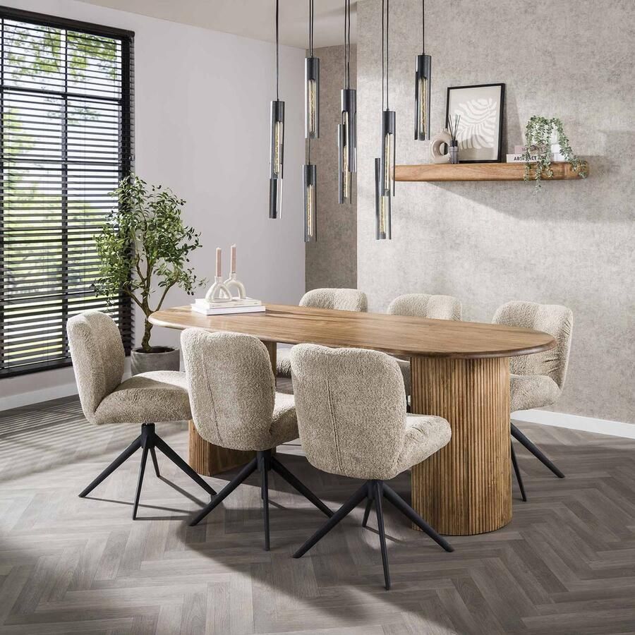 Bold Living Eettafel Wave Deens Ovaal Mangohout