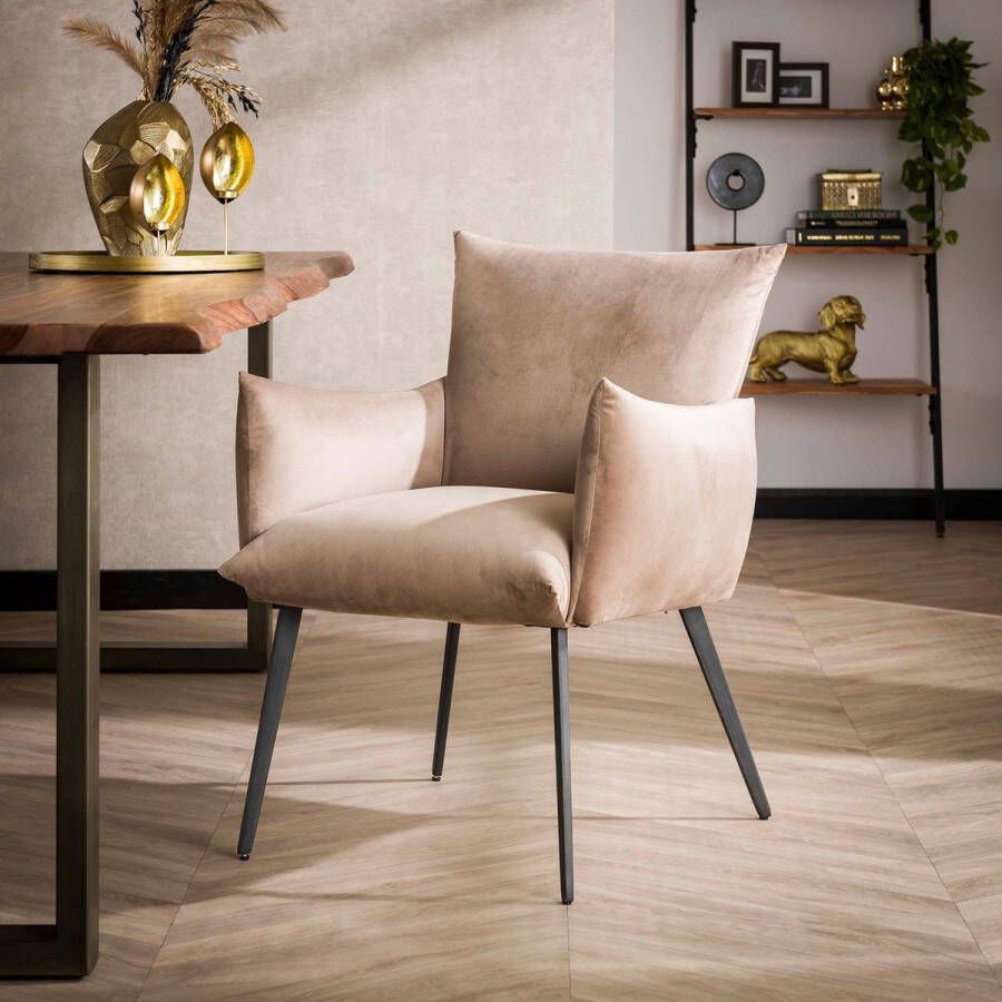 Bold Living Eetkamerstoel Lobby Beige Velvet