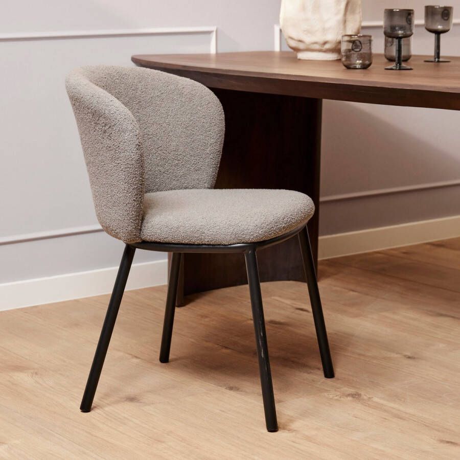 Bold Living Eetkamerstoel Teddy Grijs Teddy