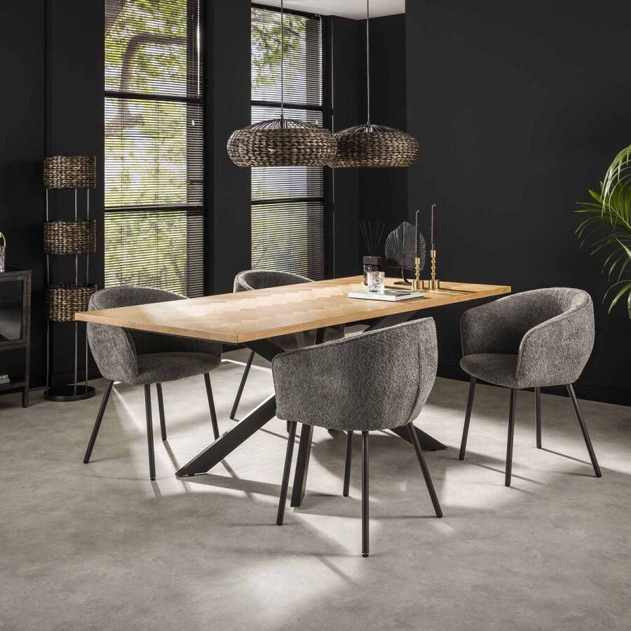 Bold Living Eetkamertafel Dalston Naturel Eikenhout