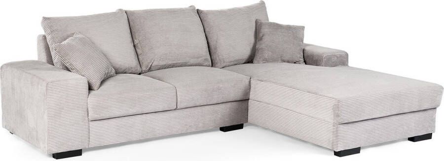Bold Living Hoekbank Denison Grijs Ribcord