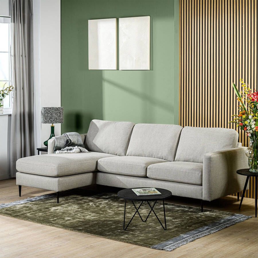 Bold Living Hoekbank Denton Beige Woven Longchair L+R