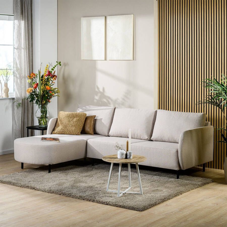 Bold Living Hoekbank Rogers Beige Urban Longchair L+R