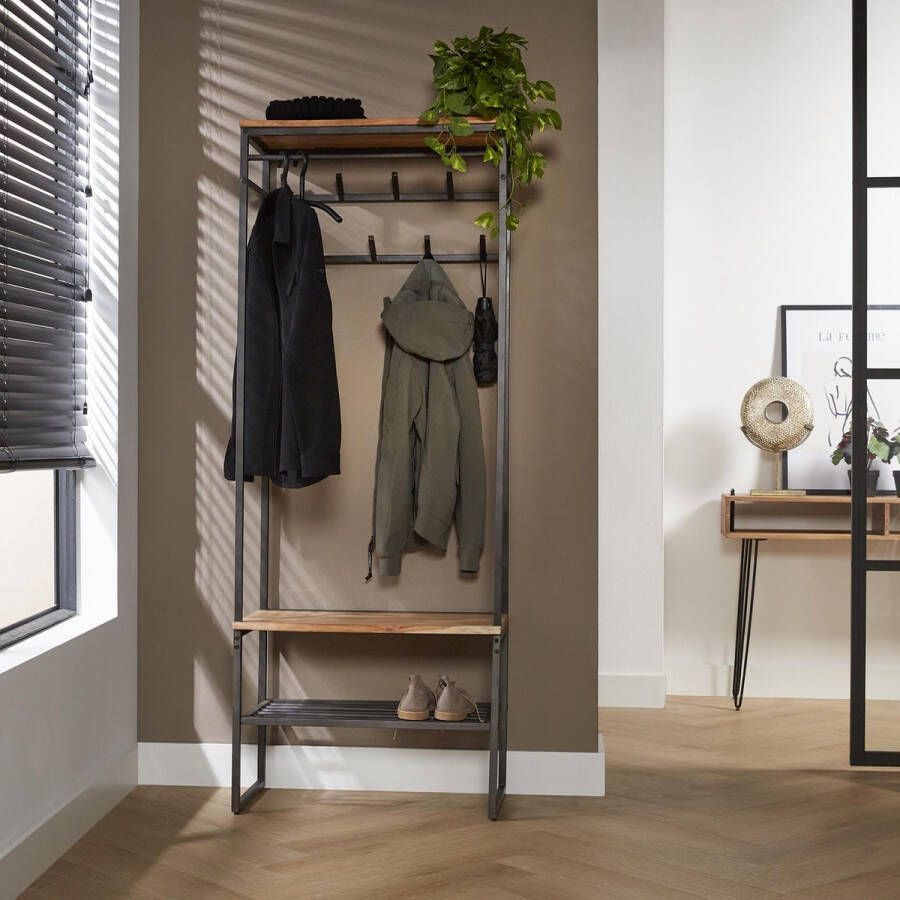 Bold Living Kapstok Els 8 haken Naturel Acaciahout