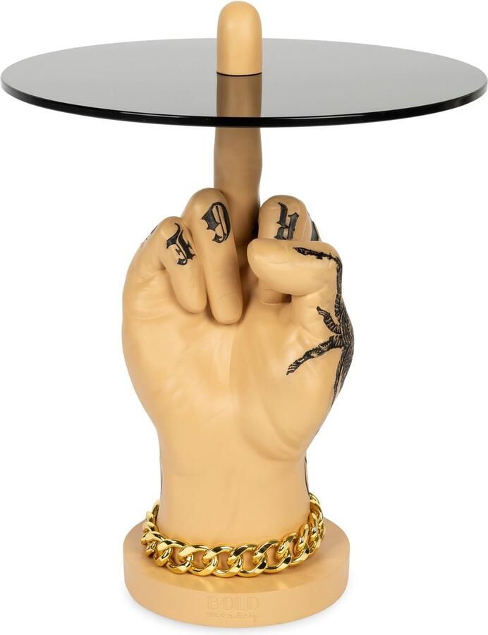 Bold Monkey Fother Mucker bijzettafel leeuw Beige}