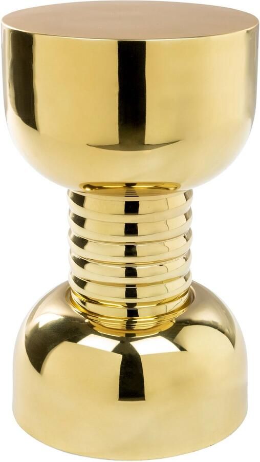 Bold Monkey Gonna Make You Sweat Metal Bijzettafel kruk Rond 29 cm Goud