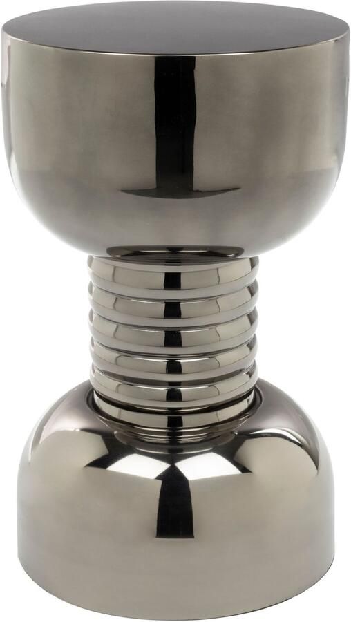 Bold Monkey Gonna Make You Sweat Metal Bijzettafel kruk Rond 29 cm Zilver