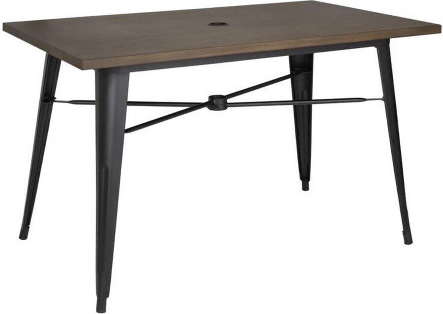 Bolero Aluminium Outdoor Tafel 120x76x76cm Donker Houtdessin FT955 Horeca & Professioneel