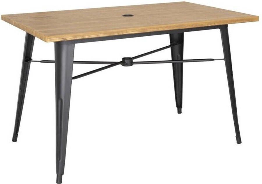 Bolero Aluminium Outdoor Tafel 120x76x76cm Licht Houtdessin FT954 Horeca & Professioneel