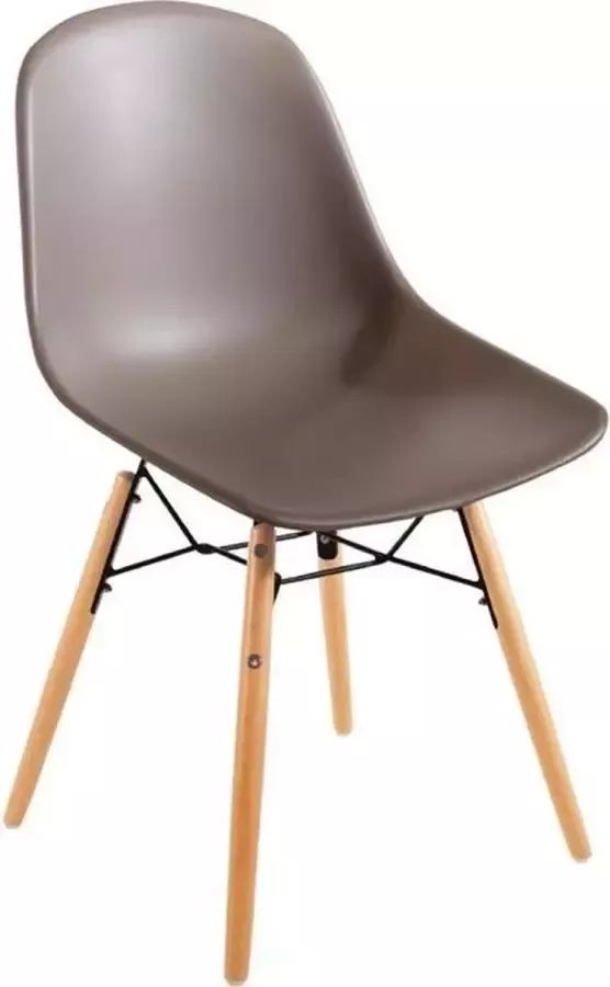 Bolero Arlo polypropyleen stoelen met houten poten bruin eetkamerstoel