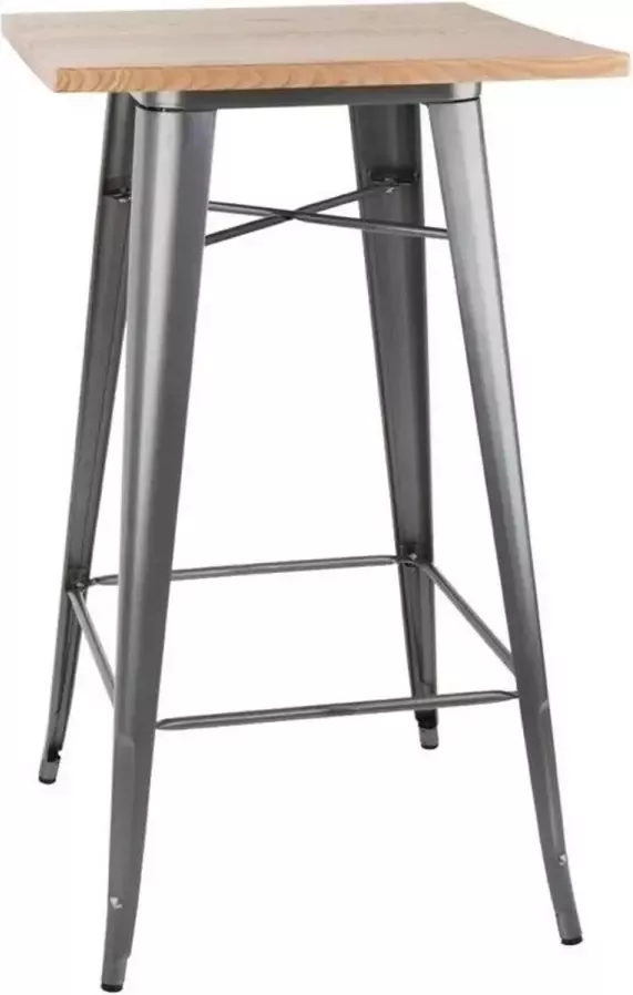 Bolero Bistro Bartafel Met Houten Blad Grijs FB596