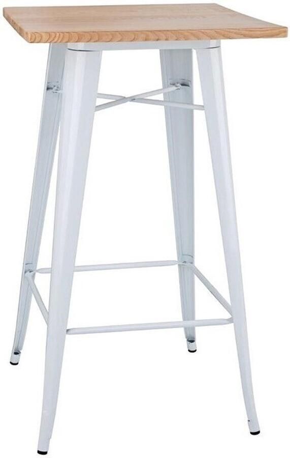 Bolero Bistro Bartafel met Houten Blad Wit (enkel) FB597