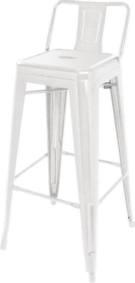 Bolero Bistro Stalen Hoge Kruk met Rugleuning Wit (4 Stuks) DL890