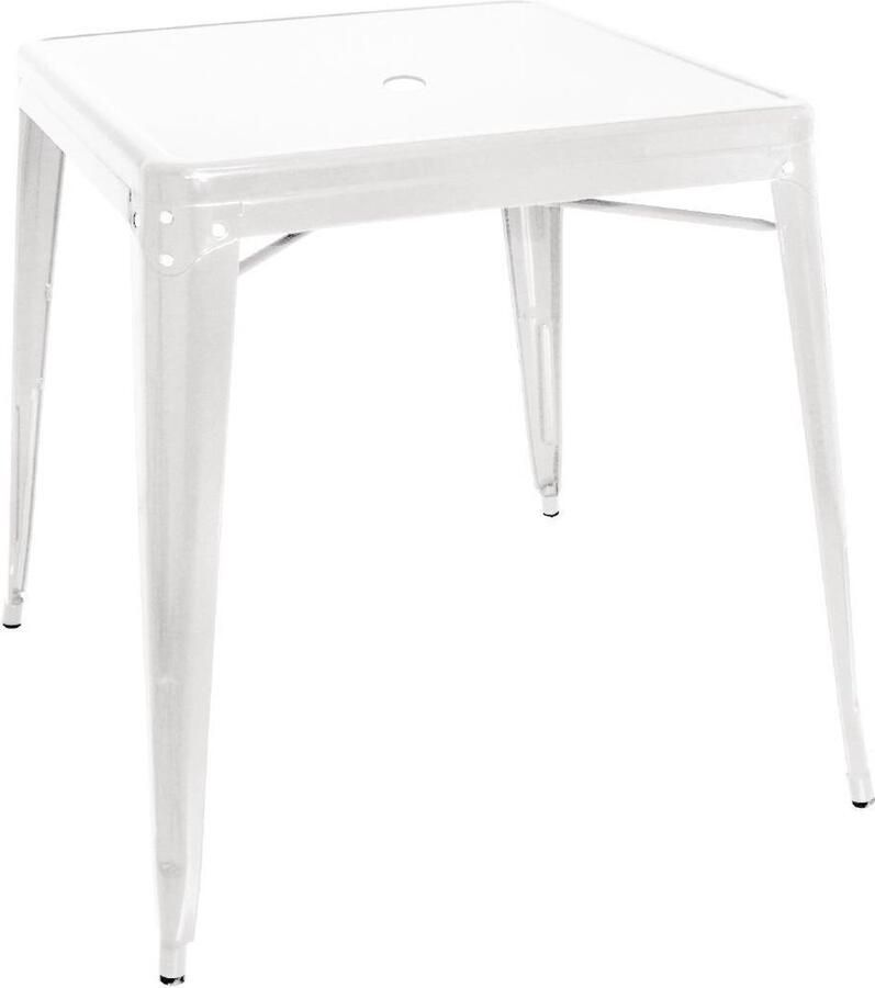 Bolero Bistro Vierkante Stalen Tafel Wit 668 mm (enkel) GC869