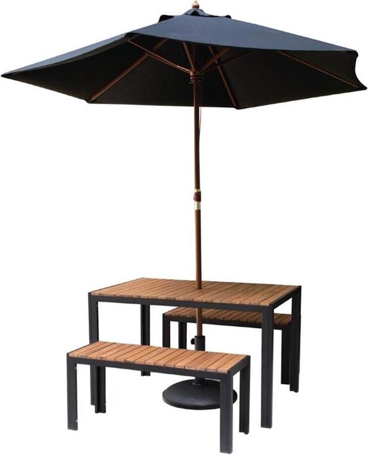 Bolero Stalen En Acaciahouten Banken 100cm DS154 Horeca & Professioneel