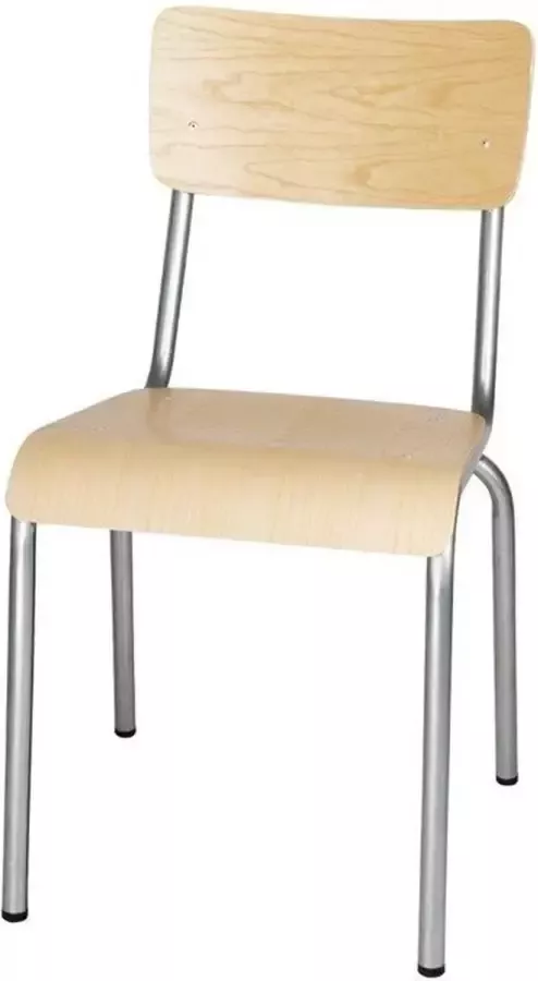 Bolero Cantina Gegalvaniseerd Stalen Stoelen Met Houten Zitting En Rugleuning (4 Stuks) FB946 Horeca & Professioneel