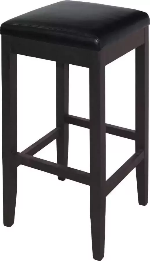 Bolero hoge kunstlederen barkruk zwart (2 stuks)