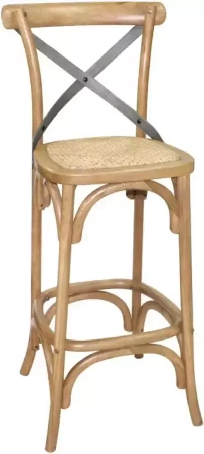 Bolero houten barkruk met gekruiste rugleuning
