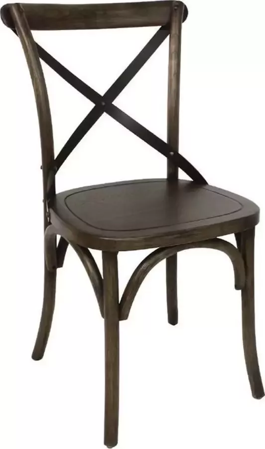 Bolero Houten Stoel met Gekruisde Rugleuning Walnoot ( Set van 2 )