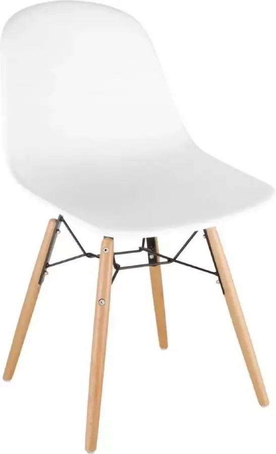 Bolero Kunststof Stoel met Houten Poten Wit ( 2 Stuks )