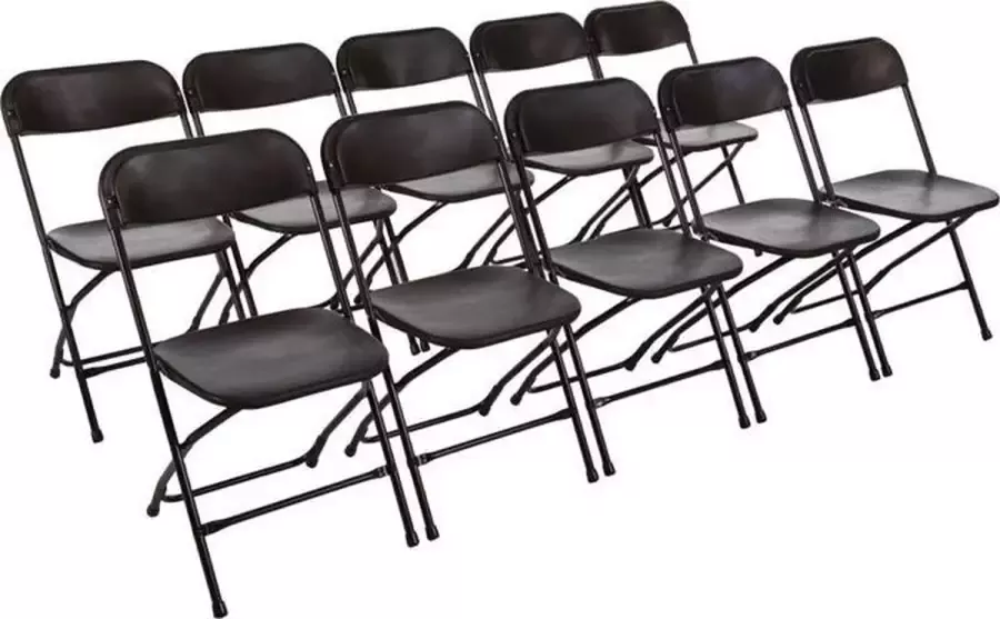 Bolero Oplapbare Stoelen Zwart ( Set van 10 )