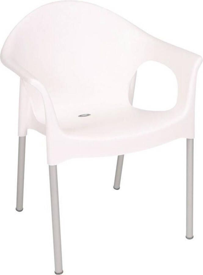 Bolero Stapelbare Witte Stoelen met Armleuning ( Set van 4 )