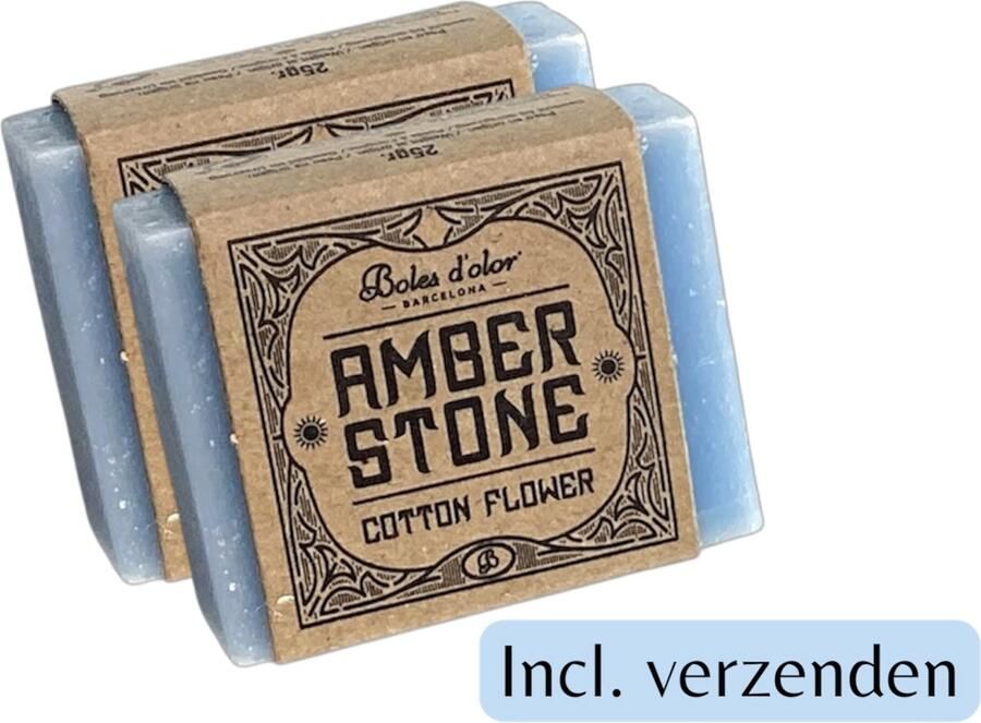 Boles d olor Amberblokjes 2x 'Boles d'olor Cotton Flower' Inclusief verzenden Katoen Amber stone blokje Geurblokje Geurverfrisser Luchtverfrisser Verfrisser Parfum Fris Wc Toilet Kledingkast Kleding Kast Lade Geurbrander Brander