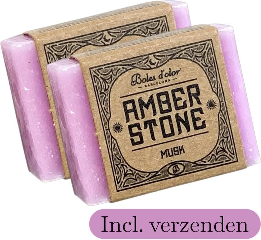 Boles d olor Amberblokjes 2x 'Boles d'olor Musk' Inclusief verzenden Amber stone blokje Geurblokje Geurverfrisser Luchtverfrisser Verfrisser Parfum Fris Wc Toilet Kledingkast Kleding Kast Lade Geurbrander Brander
