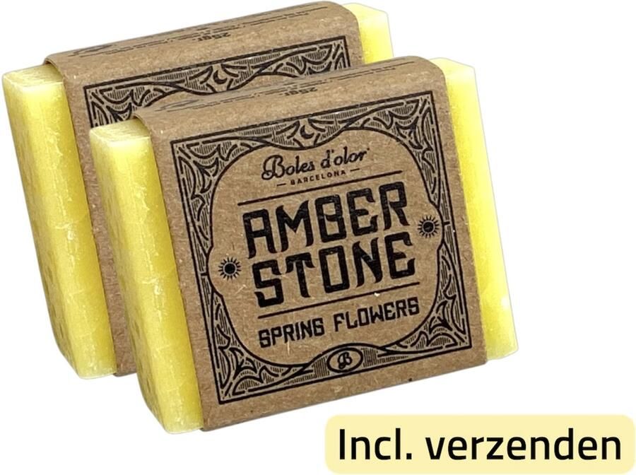 Boles d olor Amberblokjes 2x 'Boles d'olor Spring Flowers' Inclusief verzenden Geel Lentebloemen Amber stone blokjes Geurblokje Geurverfrisser Luchtverfrisser Huisparfum Parfum Fris Wc Toilet Kleding Kast Lade Brander Ontspanning