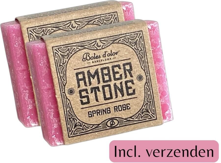 Boles d olor Amberblokjes 2x 'Boles d'olor Spring Rose' Inclusief verzenden Bloemen Amber stone blokjes Geurblokje Geurverfrisser Luchtverfrisser Huisparfum Parfum Fris Wc Toilet Kledingkast Kleding Kast Lade Brander Ontspanning