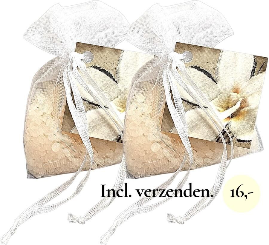 Boles d olor Geurparels 2x 'Boles d'olor Flor de Vainilla' Vanille Inclusief verzenden Geurkorrels Geurzakje Geurbuiltjes Geurbuiltje Geurverfrisser Luchtverfrisser Verfrisser Parfum Frisse geur Hanger Kledingkast Kleding Kast