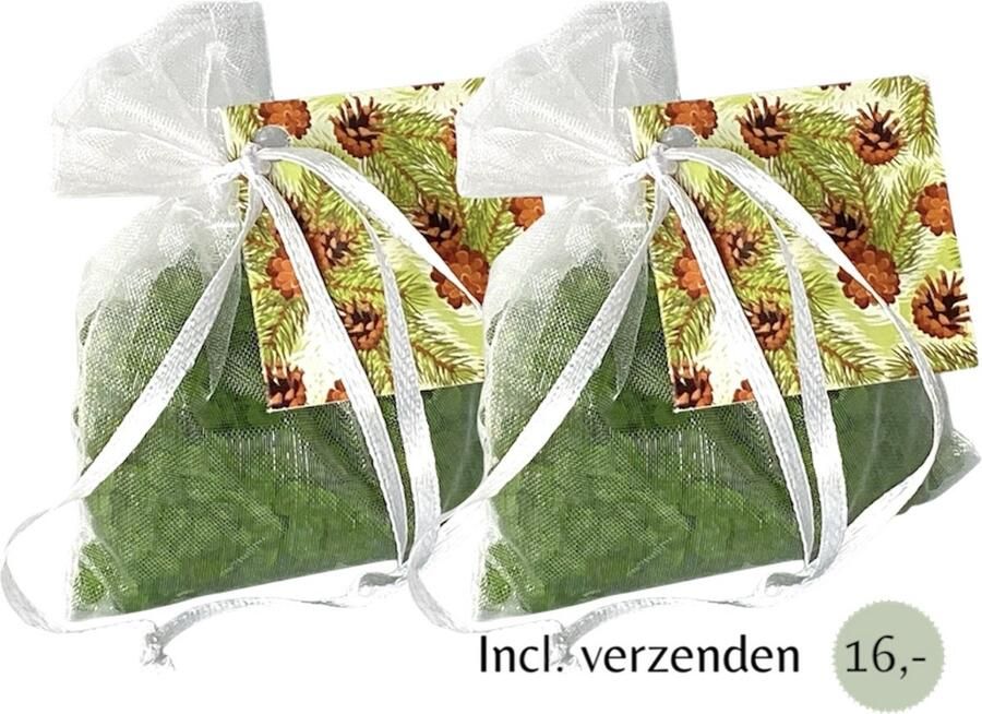 Boles d olor Geurparels 2x 'Boles d'olor Forest' Inclusief verzenden Bos Geurkorrels Geurzakje Geurbuiltjes Geurbuiltje Geurverfrisser Luchtverfrisser Verfrisser Parfum Frisse geur Hanger Kledingkast Kleding Kast Groen