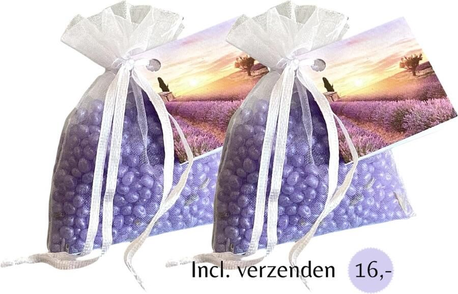 Boles d olor Geurparels 2x 'Boles d'olor Lavenda' Inclusief verzenden Lavendel Geurkorrels Geurzakje Geurbuiltjes Geurbuiltje Geurverfrisser Luchtverfrisser Huisparfum Verfrisser Parfum Frisse geur Hanger Kledingkast Kleding Kast