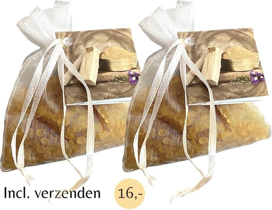 Boles d olor Geurparels 2x 'Boles d'olor Santal ' Inclusief verzenden Sandelhout Hout Geurkorrels Geurzakje Geurbuiltjes Geurbuiltje Geurverfrisser Luchtverfrisser Verfrisser Parfum Frisse geur Kledingkast Kleding Kast Bruin