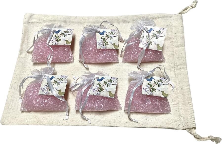 Boles d olor Geurparels 2x 'Boles d'olor Jazmin Blanca' Inclusief verzenden Jasmijn Geurkorrels Geurzakje Geurbuiltjes Geurbuiltje Geurverfrisser Luchtverfrisser Verfrisser Parfum Frisse geur Hanger Kledingkast Kleding Kast Roze - Foto 2