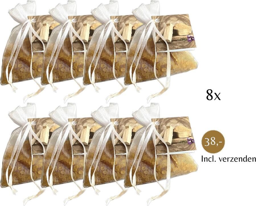 Boles d olor Geurparels 8x 'Boles d'olor Santal (Hout)' Inclusief verzenden Geurkorrels Geurzakje Geurbuiltjes Geurbuiltje Geurverfrisser Luchtverfrisser Verfrisser Parfum Frisse geur Hanger Kledingkast Kleding Kast