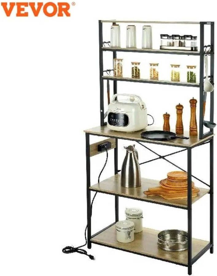 Bolifybuy Keuken kastje Keuken opberger Keuken meubel kast Magnetron kast Goud 60x153cm