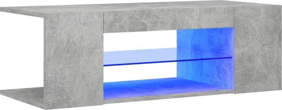 Bolifybuy Tv kast Betonlook Led verlichting kast Tv dressoir 90x39x30cm