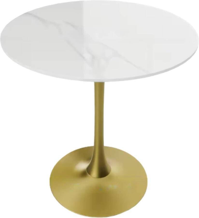 Bolt Edge 78 cm Hoge Ronde Keuken Eettafel Gesinterde Stenen Top met Voetstuk Base Bistro Tafel voor Vrije Tijd en Hoogte