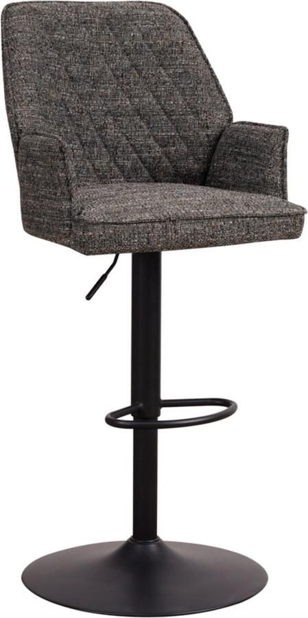 Bolt Edge Barkruk Donkergrijs Modern Chenille Met rug- en armleuning Set van 1