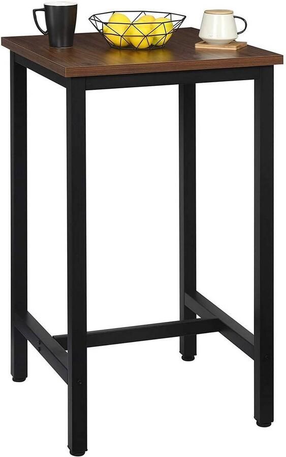 Bolt Edge Bartafel Donkerbruin Hout en metaal Vierkant 60x60x100cm