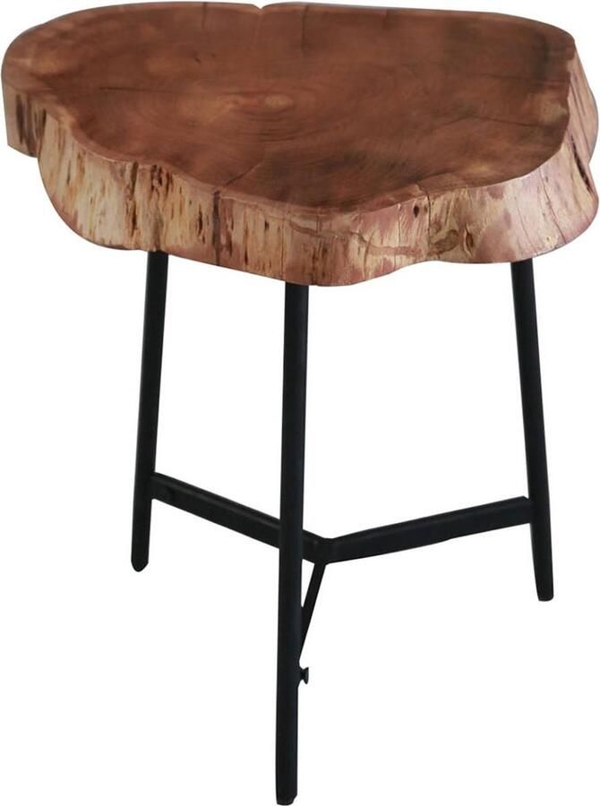 Bolt Edge Bijzettafel Acacia Hout Boomstamlook Laptoptafel Industrieel