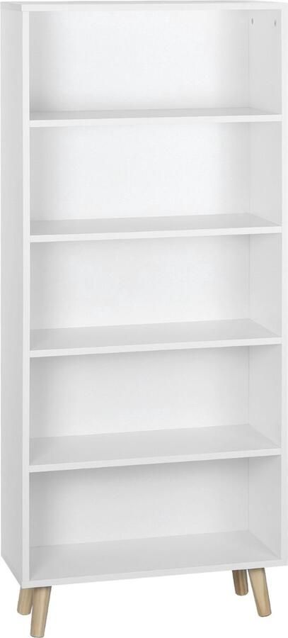 Bolt Edge Boekenkast Industrieel Wit Op poten 4 lagen Hout MDF