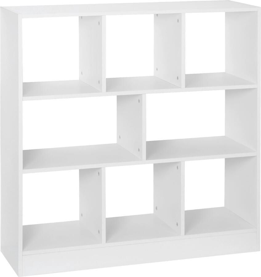Bolt Edge Boekenkast Malda 8 Vakken Wit Hout Woonkamer Slaapkamer Kinderkamer