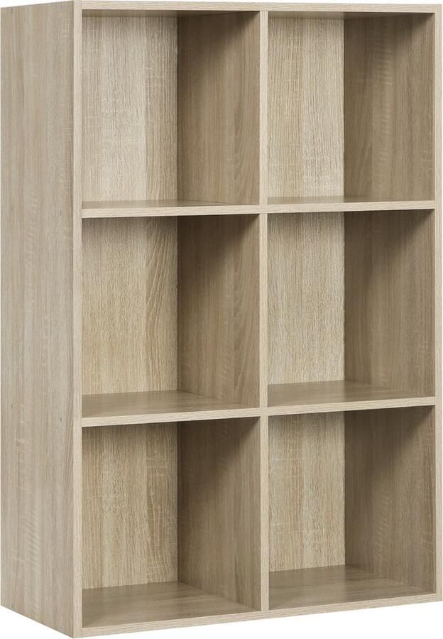 Bolt Edge Boekenkast Oak 6 Vakken MDF Hout 60x29.5x89cm Kinderkamer