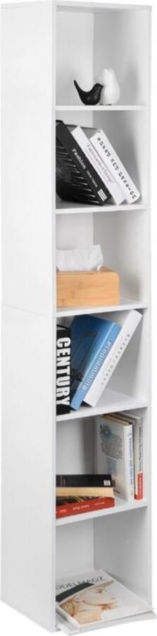 Bolt Edge Boekenkast Wit 6 vakken Voor woonkamer of slaapkamer 30x23.5x158.4cm