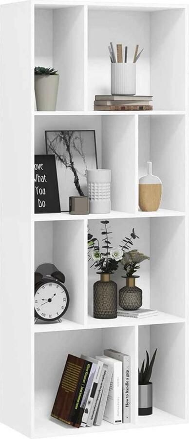 Bolt Edge Boekenkast Wit 8 Vakken Hout Voor woonkamer of kinderkamer